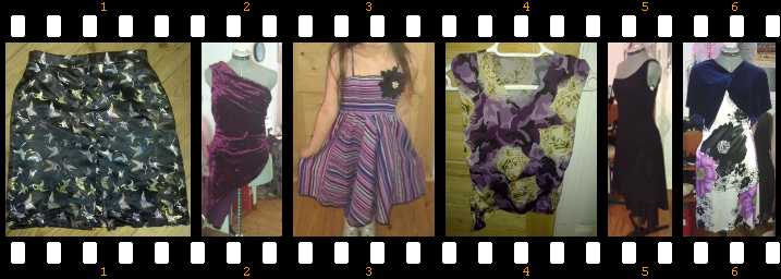 Clothes 6 photo's of clothes lined up side by side